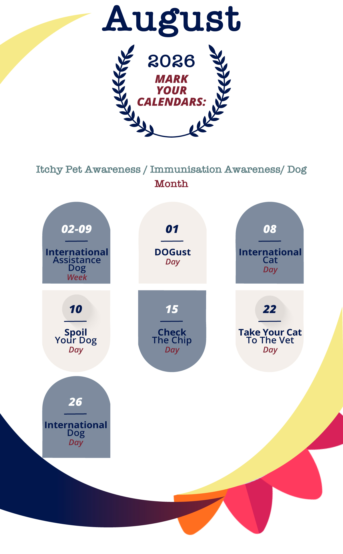 Itchy Pet Awareness / Immunisation Awareness/ Dog Month