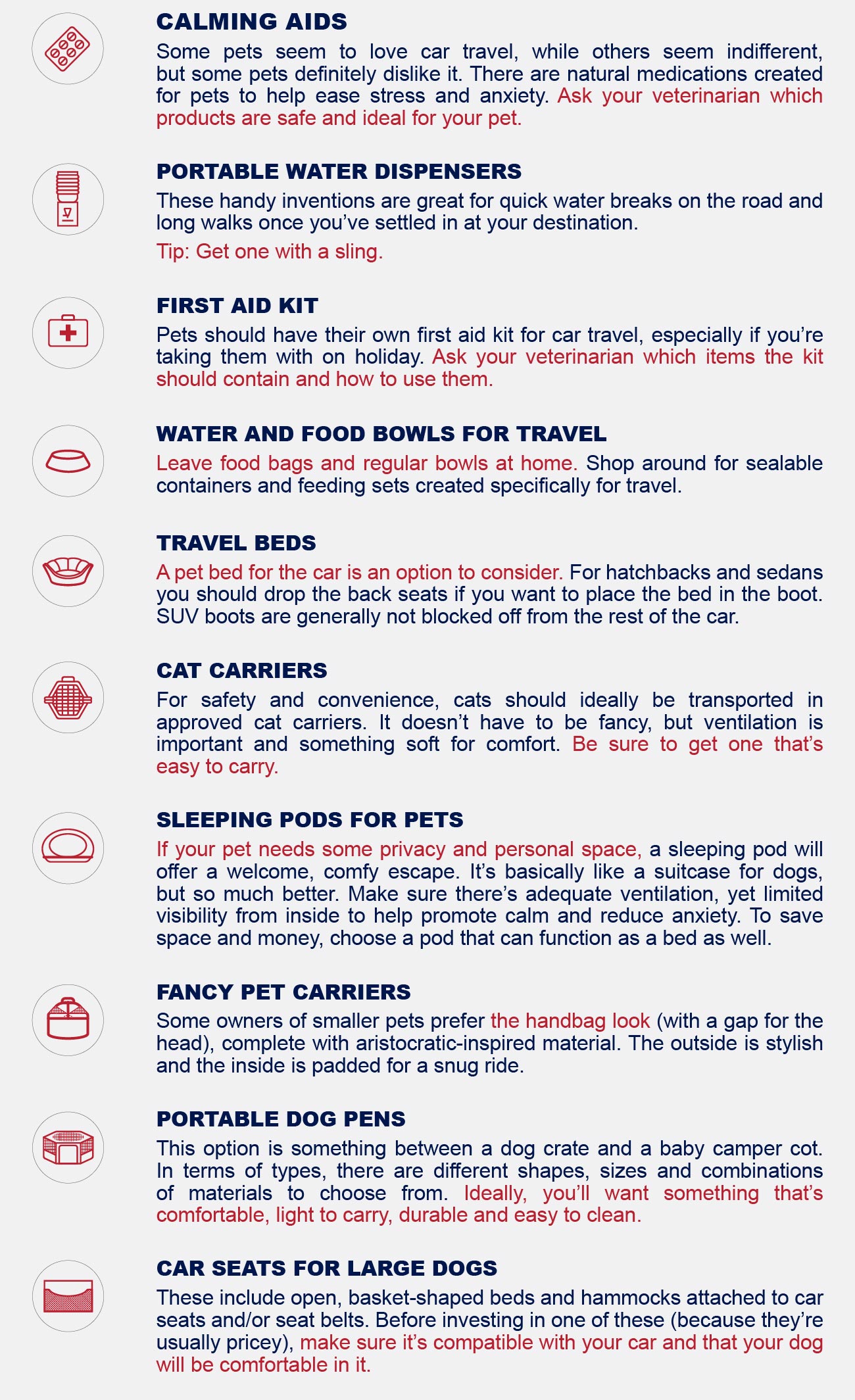 travel accessories and equipment for safe car travel infographic